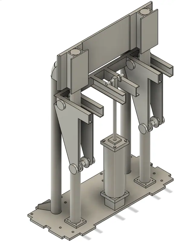 Full-scale CAD reconstruction of the pipe-cleaning agitation machine.