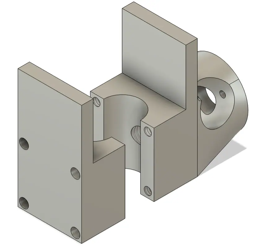 CAD model of the paint robot nozzle holder.